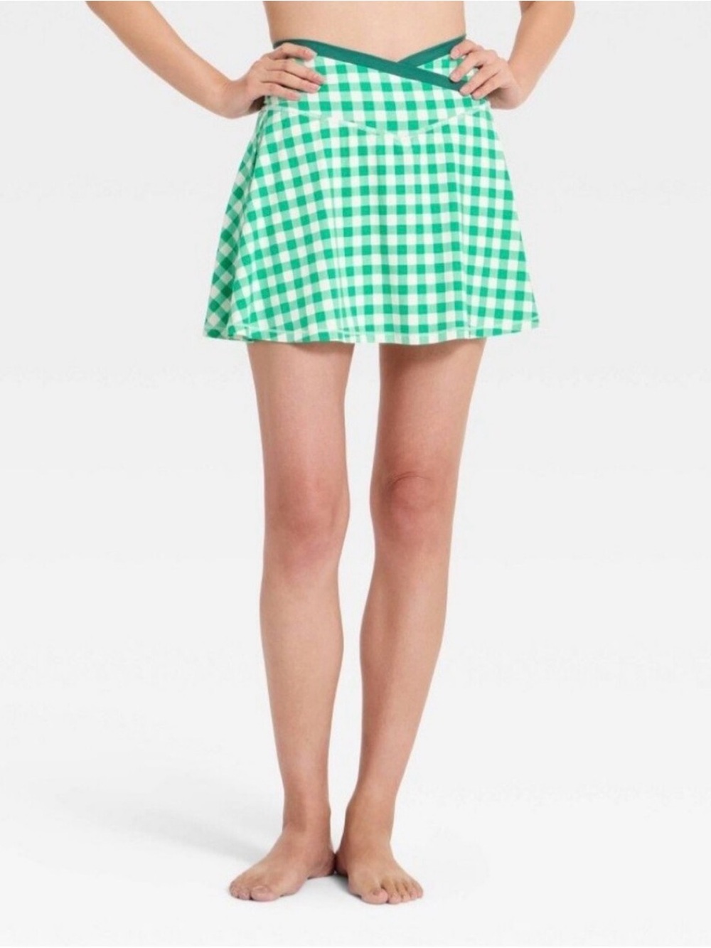 all in motion Green Gingham Mini Skort